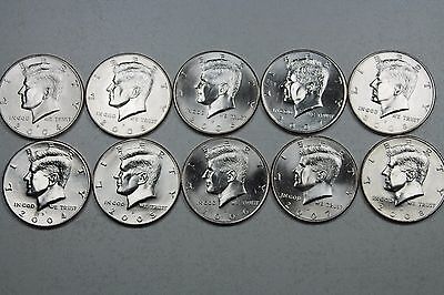 2002-2003-2004-2005-2006-2007-2008-2009 P/&D BU Kennedy Half Dollar Mint Sets.