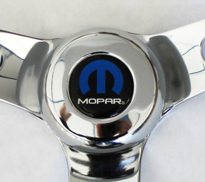 Black Steering Wheel For 1970-87 Dodge Ram D100 D200 D300 2WD – 14.5" Diameter, Chrome Horn