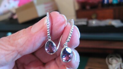 NWT JUDITH RIPKA STERLING SILVER EARRINGS W/AMETHYST