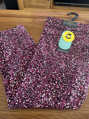M&S GOOD MOVE CROPPED LEGGINGS SIZE MAGENTA NEW
