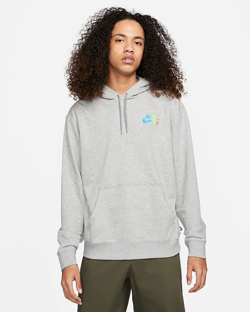New Nike SB Graphic Skate Hoodie - Size L - (Dark Grey Heather