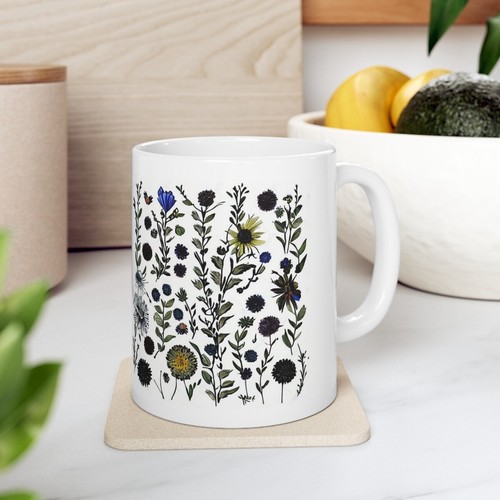 Wildblumen Clip Art Design Keramikbecher 11oz - Bild 8 von 13