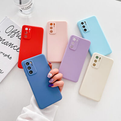 Für Huawei P10 P20 P30 P40 P50 Pro Flüssigkeit Weich Fest Farbe Handyhülle