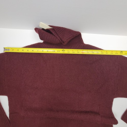 Lapointe Airy Cashmere Silk Ribbed Turtleneck Sweater Mulberry Size Small - Picture 7 of 10