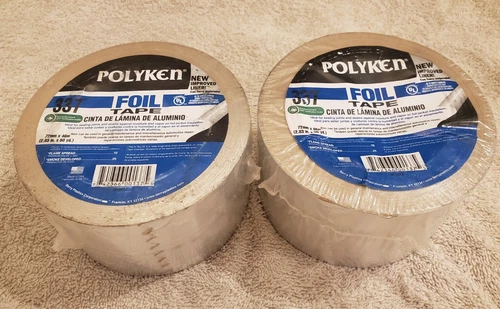 Lot Of (2) Polyken 337 Foil Tape Rolls 72mm x 46m  2.83" x 50 Yd