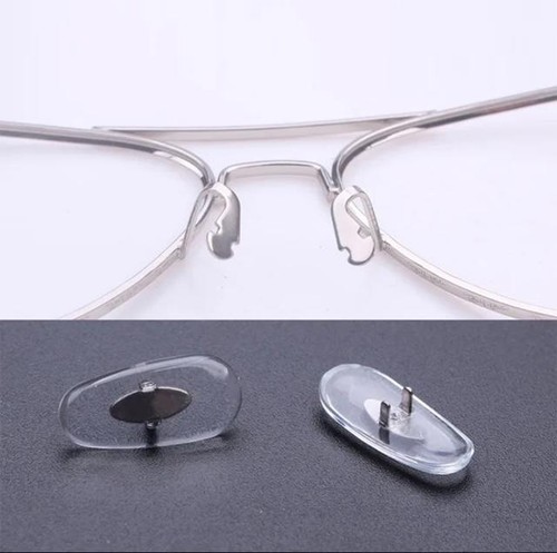 2pc Semi Soft Vinyl Crimp On Nose Pads 16mm Fit Ray Ban Ferrari Sunglasses - Picture 8 of 13