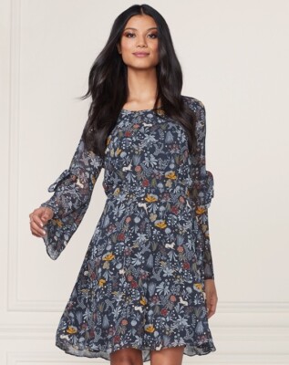 LC Lauren Conrad Blue Whimsical Unicorn Floral Fairy Tale Bell