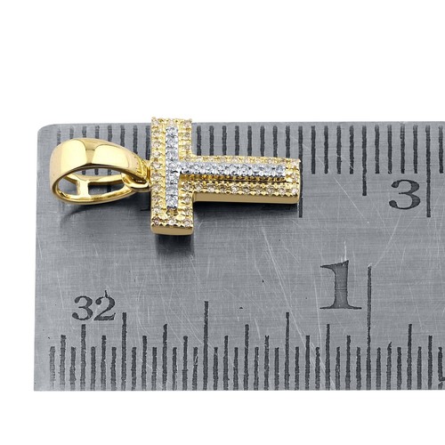 10k Real Yellow Gold Diamond Alphabet A-Z Initial Charm Pendent Men Women - Picture 112 of 144