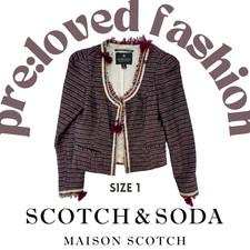 Maison Scotch Ladies Womens Rare Find Jacket Vintage Size 1 (medium) Rrp £175