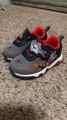 Paw Patrol Gray/Black/Red Unisex Kids Low Top Hook & Loop Strap Sneakers