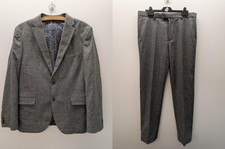 M S 2 Piece Suit Mens Size Blazer 42 Trousers W34 Tailored Nova Fides Wool Blend
