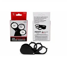 15X Triple Lens Folding Glass Magnifier