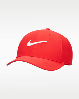 New Nike Club Structured Swoosh Hat Size M/L Deep Red White Cap FB5625 657