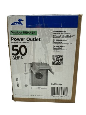 #ad #ad Midwest 50 AMP Power Outlet Outdoor U054PP OB $34.95