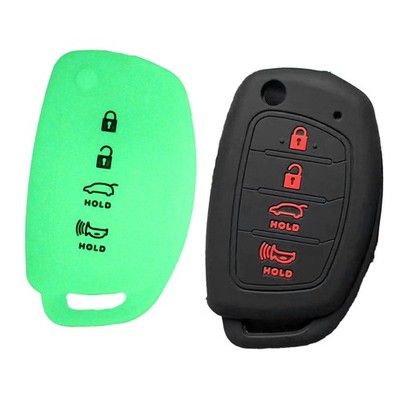 2pcs Silicone Remote Key Fob Cover Fit For Hyundai Elantra Sonata Santa Fe ix35