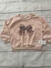 Toddler Girls' Bluey Peach Cozy Fleece Sweatshirt with a Bluey tulle bow 4T NWT