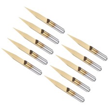 10pcs Engraving CNC Router Bits, 0.1mm Tip Width 20 Degree Angle 1/8" Shank Bits