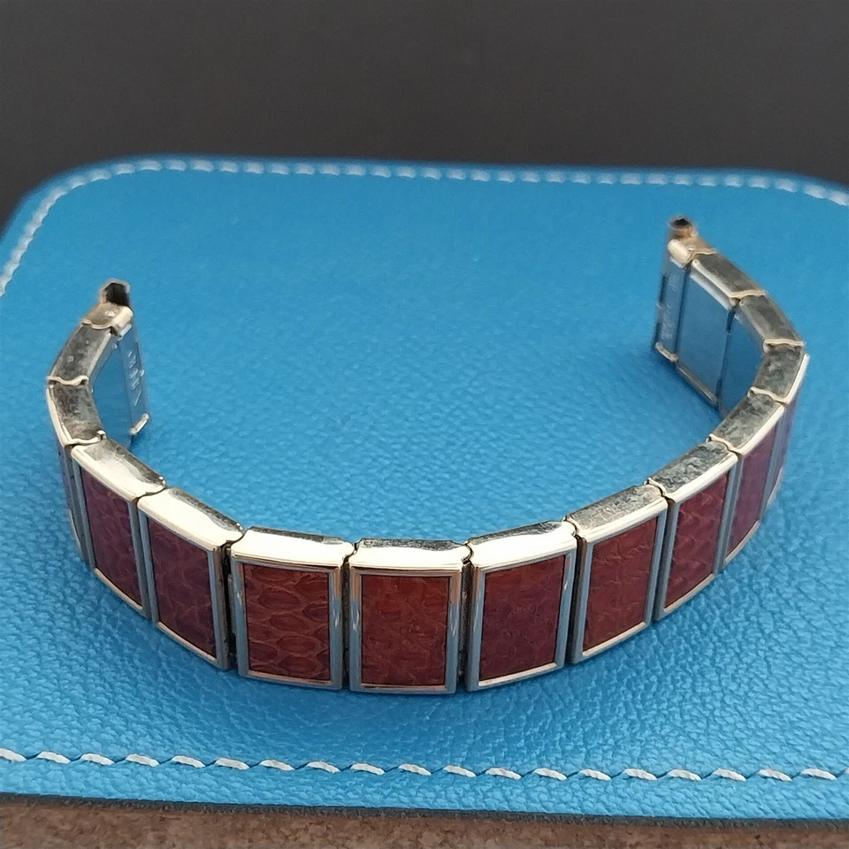 1950s Vintage 17mm 16mm Gemex Gold Filled & Alligator Classic Unused Watch Band - Image 2 of 4