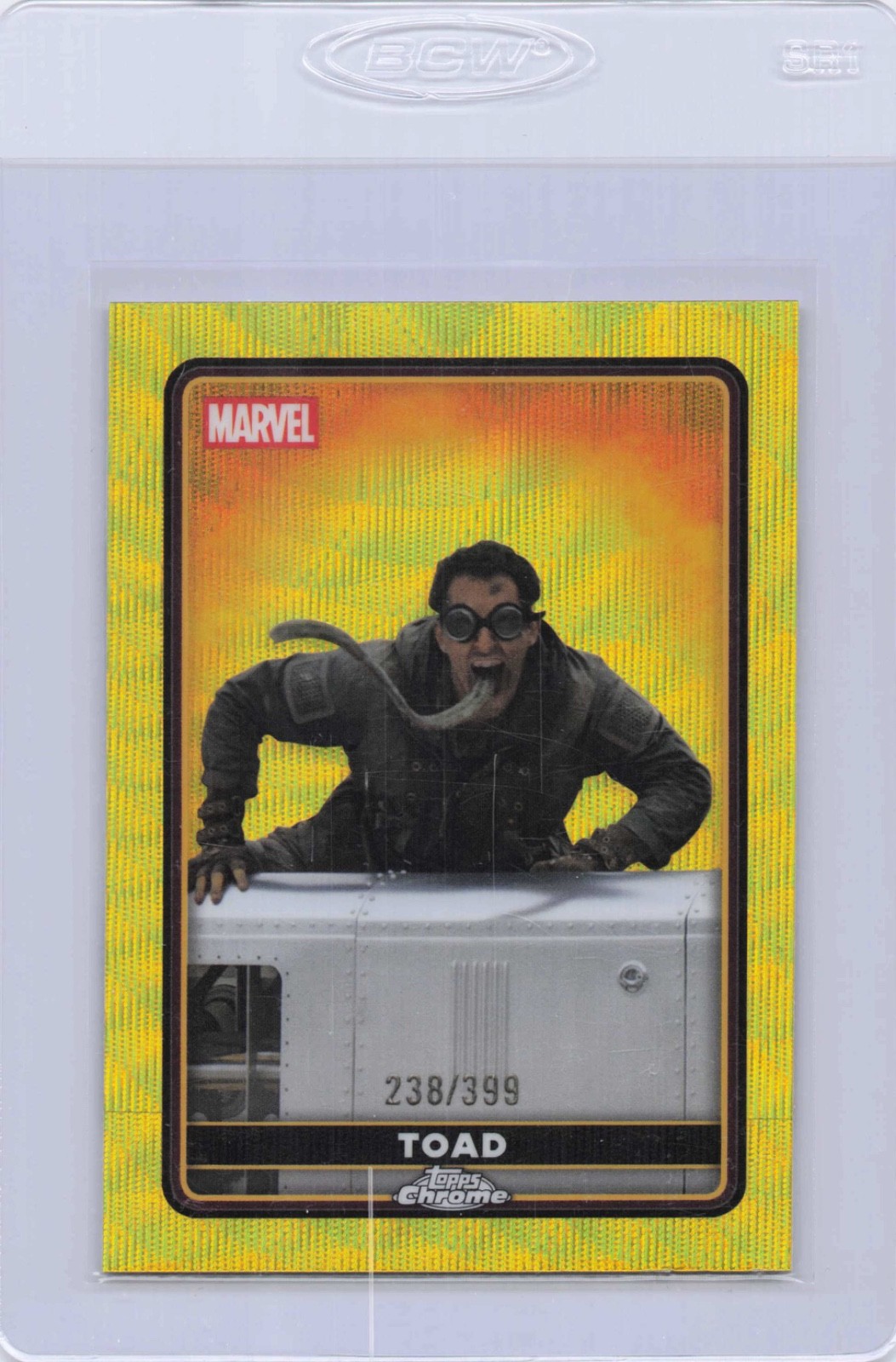 2025 Topps Chrome Marvel Deadpool #40 Toad Yellow Wave Refractor 238/399
