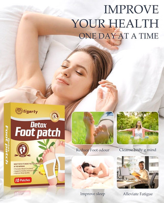 10Pc Ginger Detox Foot Patch Herbal Toxin Removal Improve Sleep Relieve Fatigue