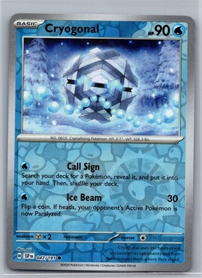 Cryogonal 047/191 Common Surging Sparks Pokemon Reverse Holo Near Mint
