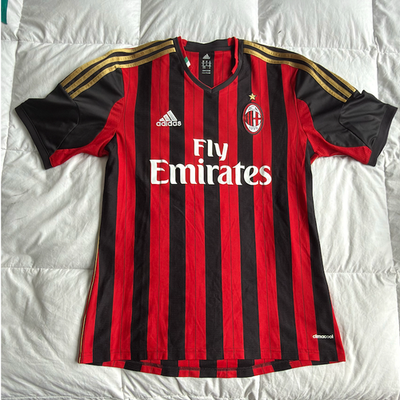 AC Milan Maldini #3 Adidas Jersey Red Black Striped Soccer Shirt