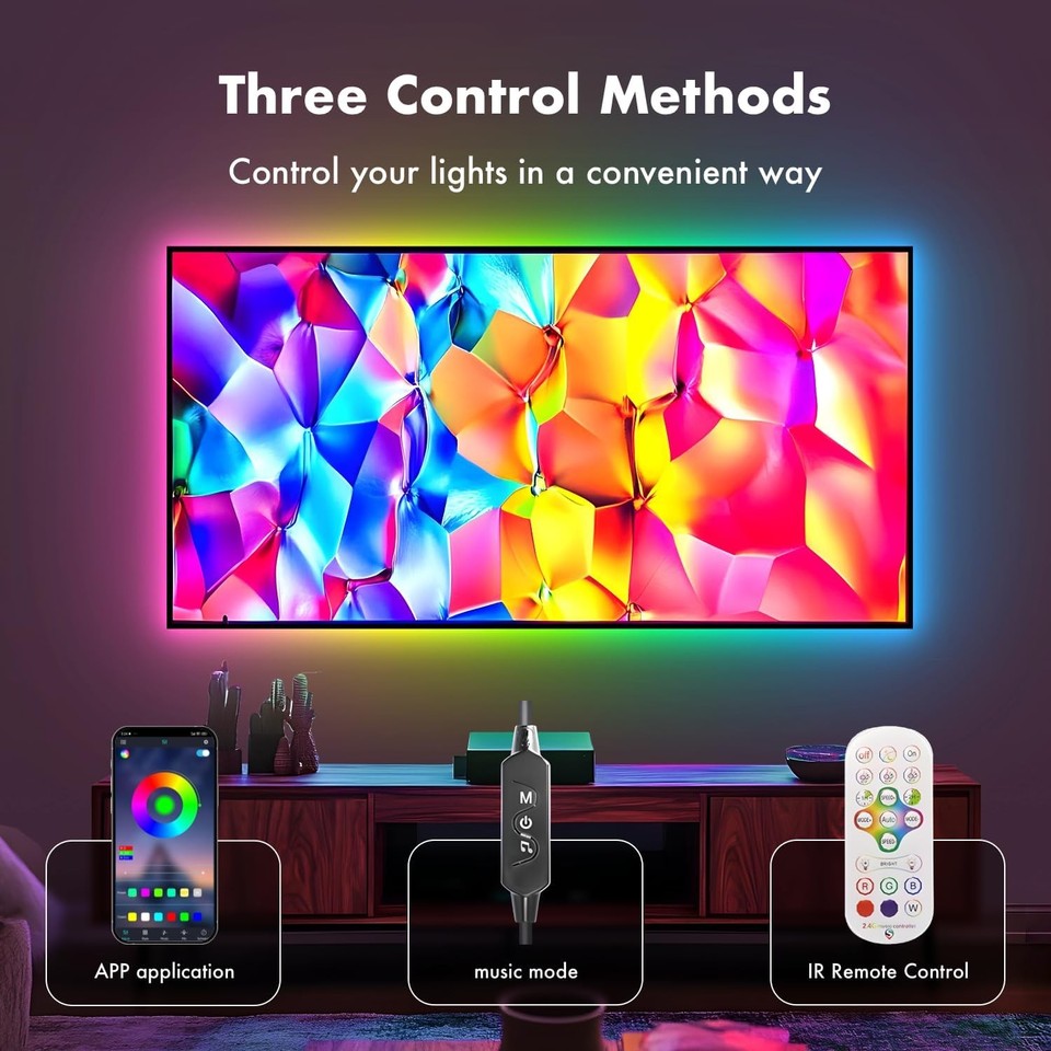 GWANRU LED Lights for TV Sync with HDMI Box, 16.4ft TV LED GWANRU LED Lights for TV Sync with HDMI Box, 16.4ft TV LED