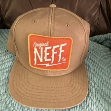 neff brown logo snapback hat adjustable one s...