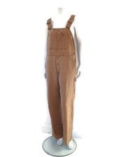 Vintage Dickies Carpenter Bib Overalls Khaki Brown sz 32X32 Heavy Duty Work Pant
