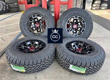 17x9 TRD PRO WHEELS GLOSS BLACK RIMS 33" AT TIRES TOYOTA TACOMA 4RUNNER FJ 6x5.5