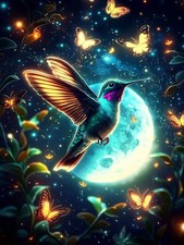 Hummingbird Diamond Art Kits for Adult, Butterfly Diamond Painting Kit 12x16Inch