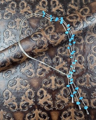 Artisan Made Turquoise & 925 Sterling Silver Front Toggle Adjustable Necklace