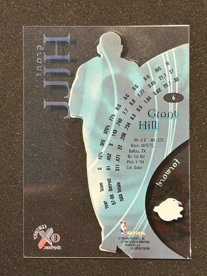 Grant Hill 1998-99 Skybox EX-Century #6 - Detroit Pistons - Image 2 of 2