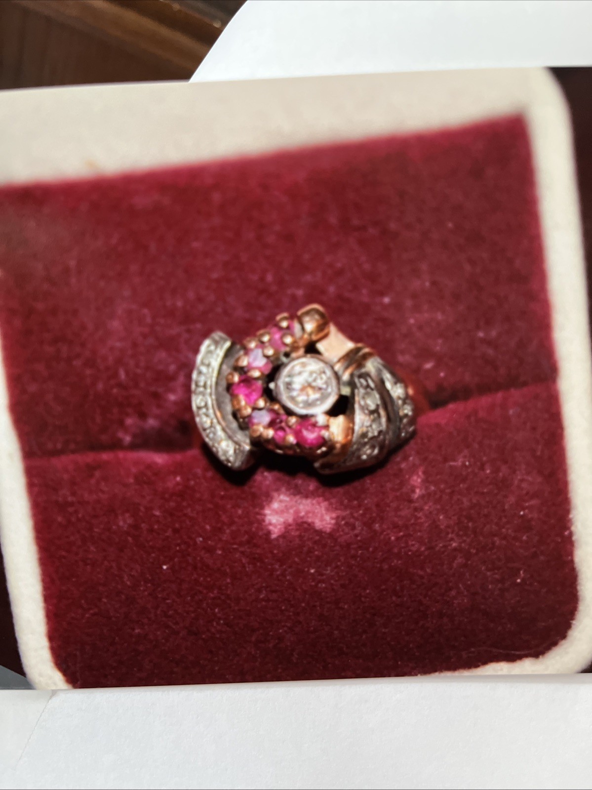 Ladies Ruby And Diamond Dinner Ring - image 1