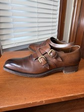 EDWARD GREEN x RALPH LAUREN 8.5 UK 9 D US BROWN DOUBLE MONK STRAP RLPL SHOES