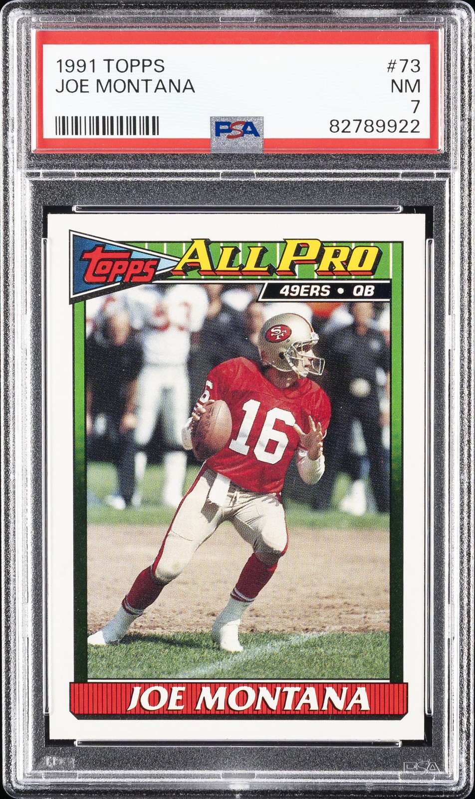 1991 TOPPS #73 JOE MONTANA PSA 7