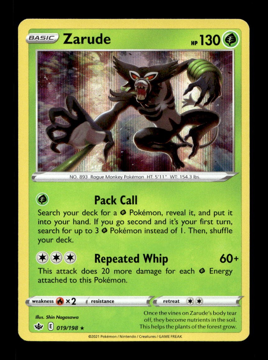 Zarude 019/198 Holo Rare Chilling Reign Pokemon Near Mint