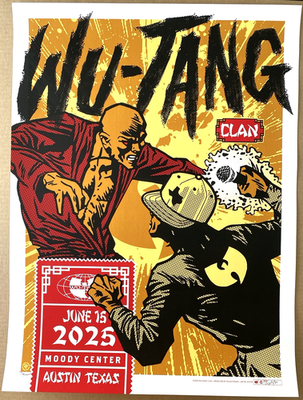 OFFICIAL WU-TANG CLAN Austin TX June 15 2025 AP Poster SIGNED