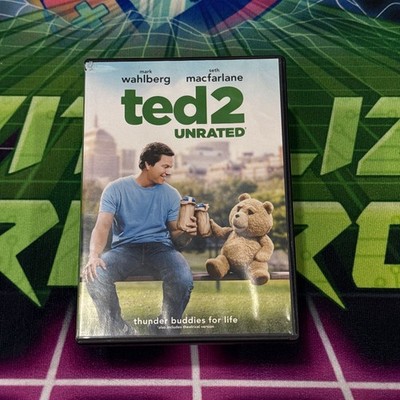 Ted 2 DVD Unrated Mark Wahlberg Seth MacFarlane Comedy Movie Disc Case 2015