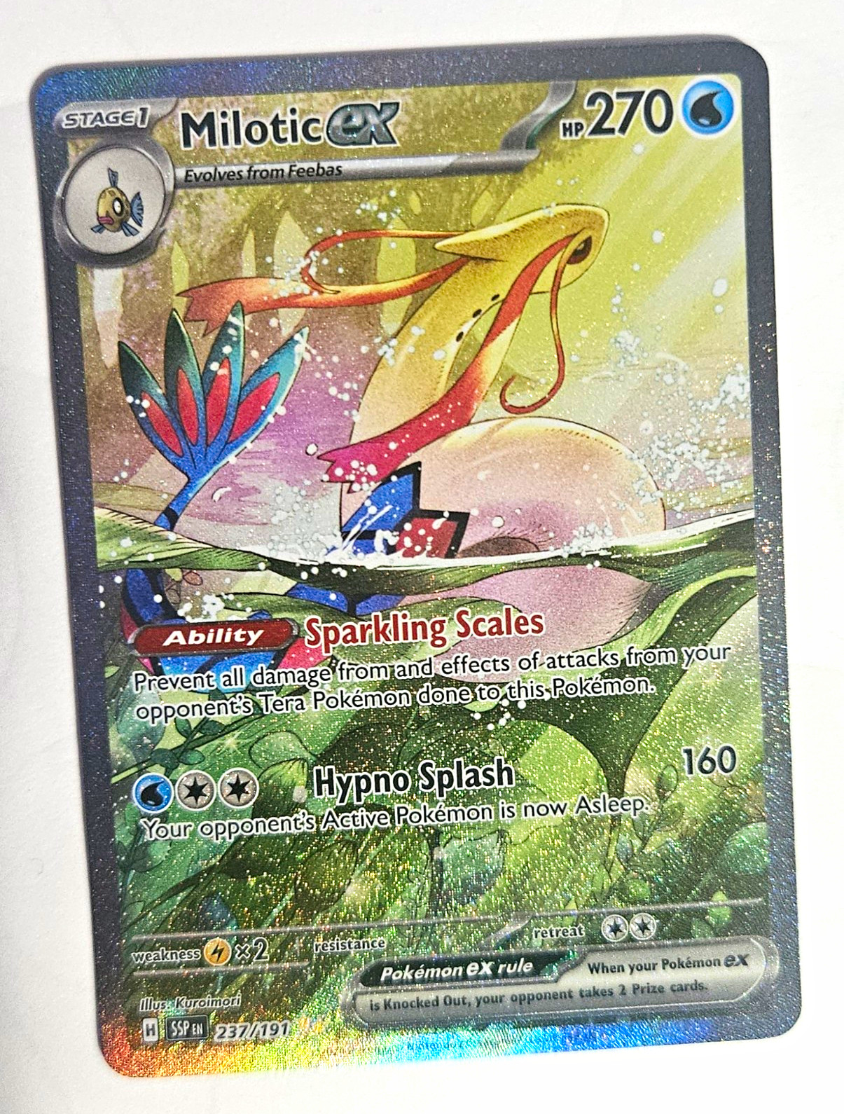 Pokémon TCG Milotic ex SV08 Surging Sparks 237/191 SIR Holo Full Art