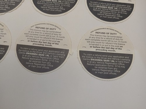 12 X 1998 MIXED MANUFACTURER'S Full Year Car Original Stamped Old Road Tax Discs - Picture 12 of 13