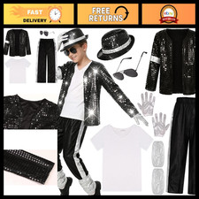 Retro Kids 80s 90s Pop Star Costume for Dance Party Halloween Fun Outfit
