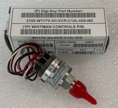 Whitman Controls W117V-3H-VCR-C12L-DIS Ultra Pure Stainless Steel vacuum switch