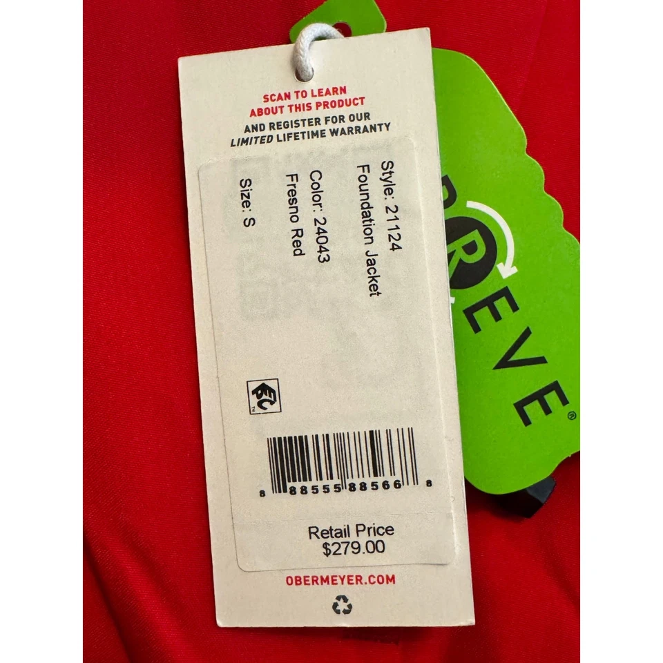 Obermeyer Foundation Jacket Men’s S Fresno Red Ski Snowboard Coat NWT $279 - Image 2 of 4