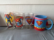 Superman Mug and Glasses Lot of 4-New