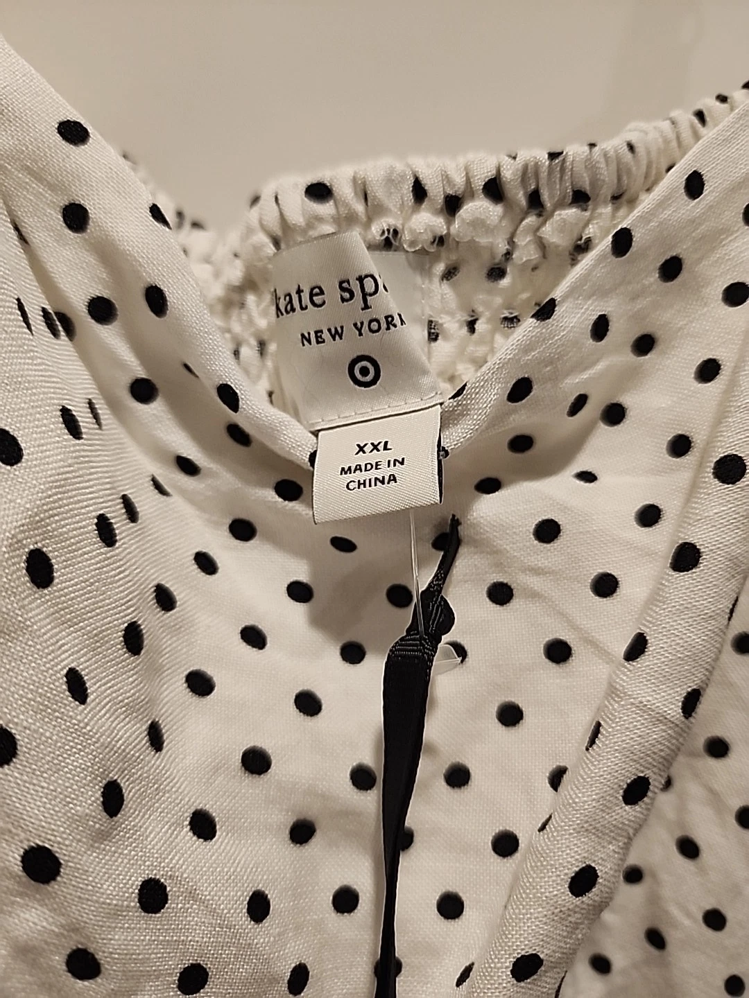 Nuovo abito midi Kate Spade x Target mini a pois cravatta in vita taglia XXL esaurito