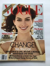 Anne Hathaway. American Vogue Magazine. January 2009 Issue.
