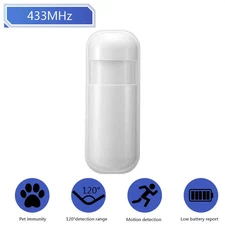 Infrared Motion Sensor 433Mhz Alarm Detector with Flash Led Light for Home Lot