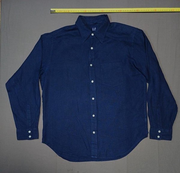 Men GAP Shirt Black Linen L