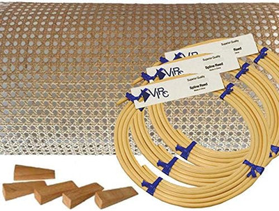 Cane Webbing Kit 1/2'' Fine Mesh with Splines, Wedges & Easy Instructions
